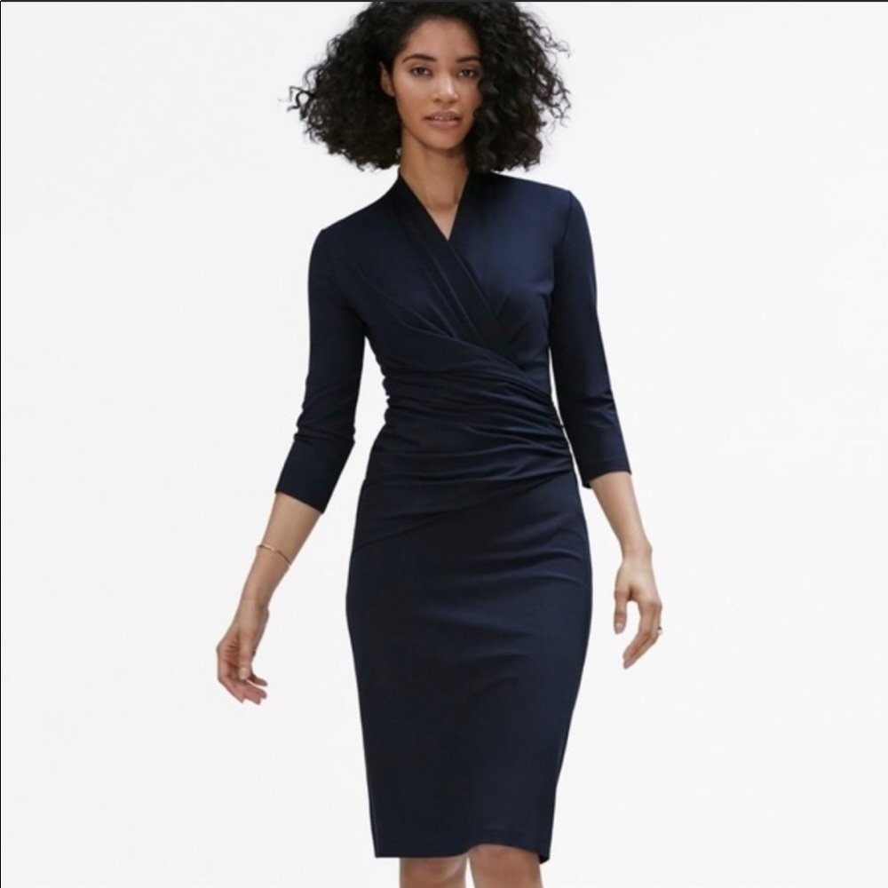 Mm.Lafleur Casey Dress Navy Blue